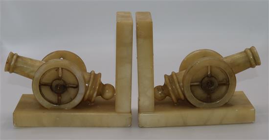 Pair of Deco onyx cannon book ends